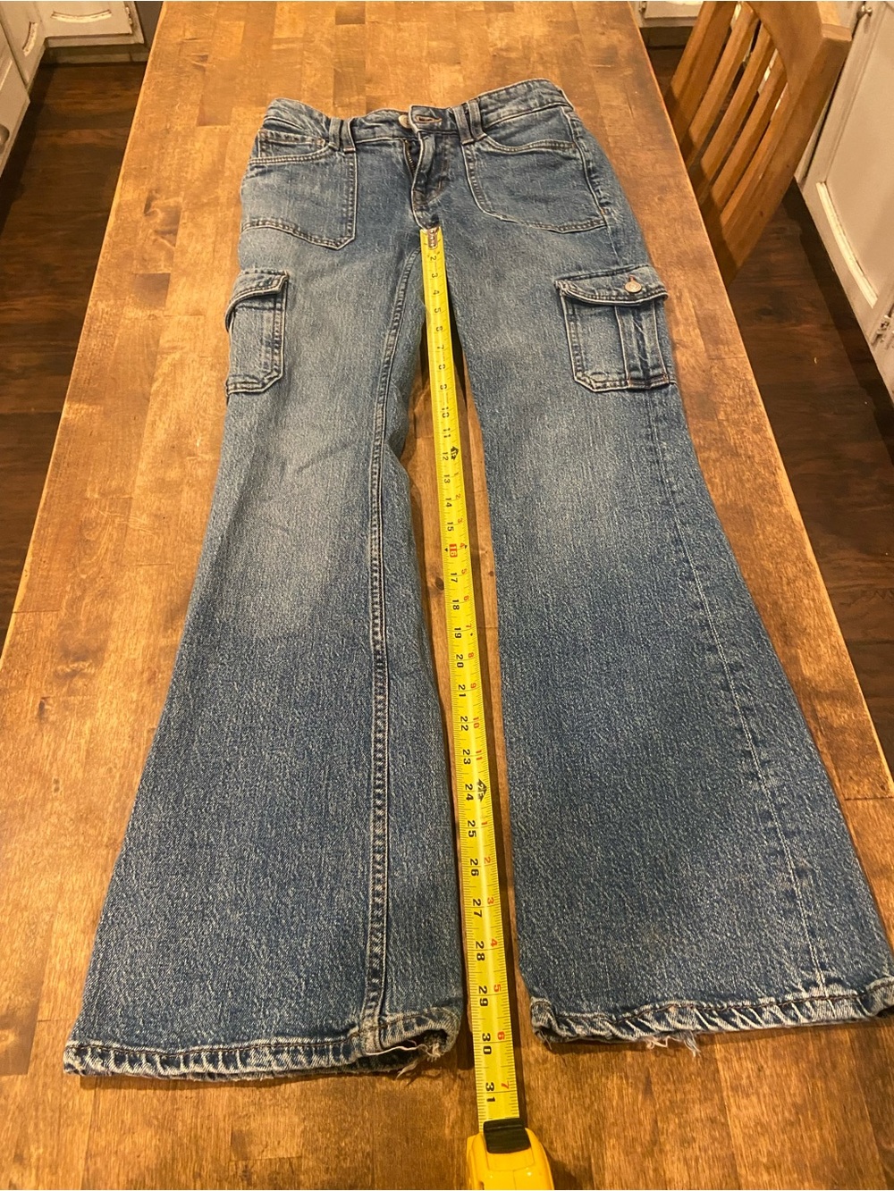 Aeropostale Blue Wide-Leg Cargo Jeans for Women